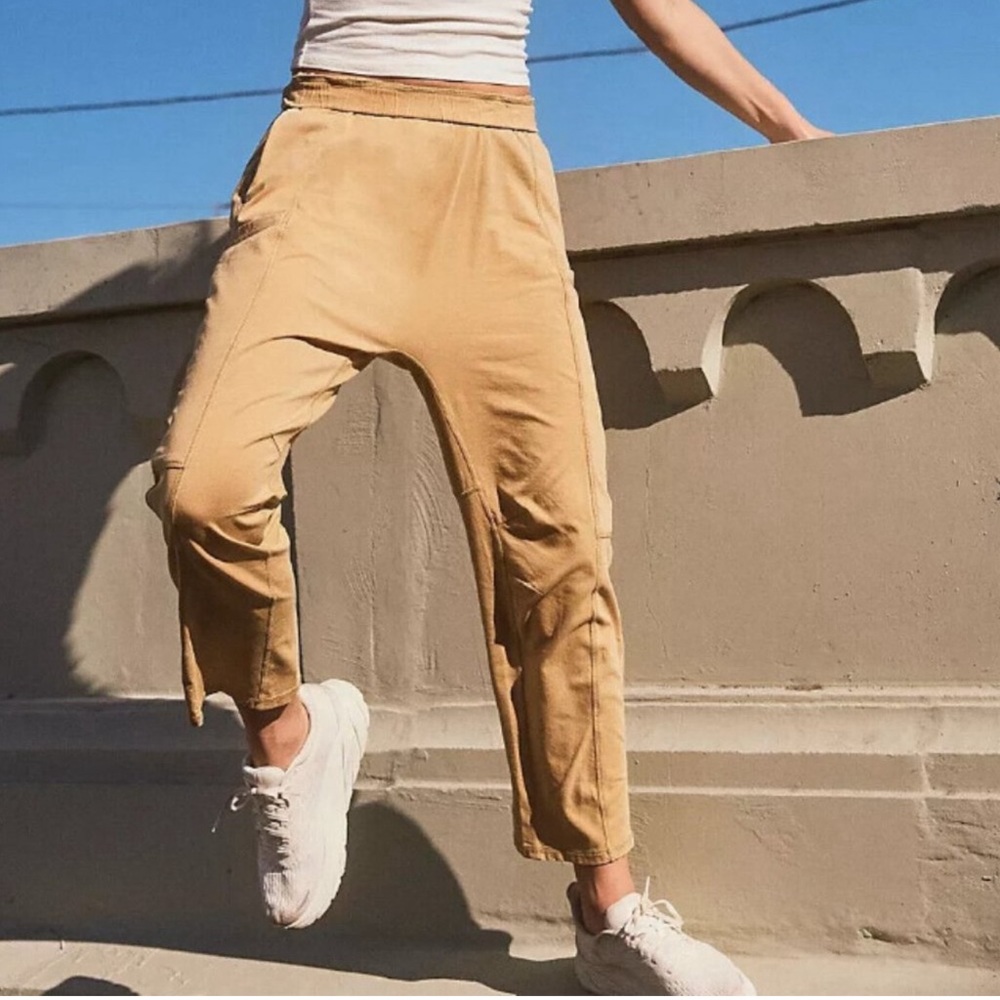 Free People Tan Track Pants